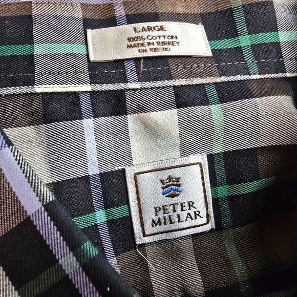 Peter Millar Shirt Mens Large Plaid Button Up Cotton Dress Casual Preppy Bundle - Picture 15 of 16
